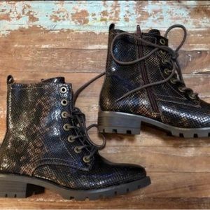 Snakeskin Print Ankle Boots